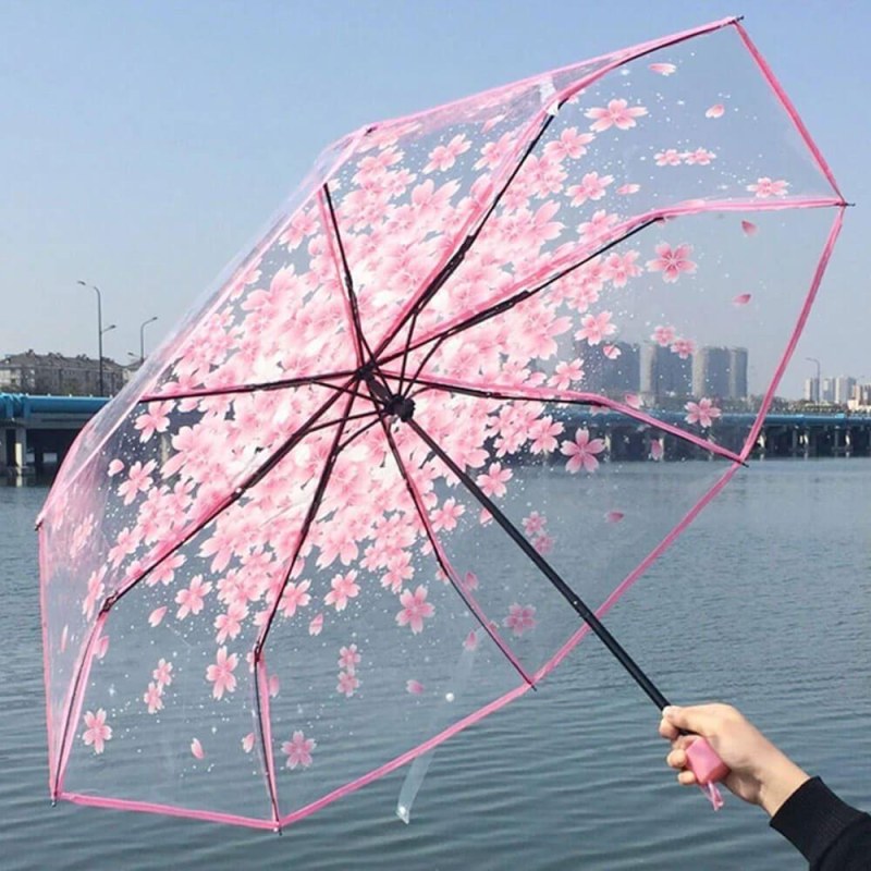 Průhledný deštník - květiny - Dárky.pro