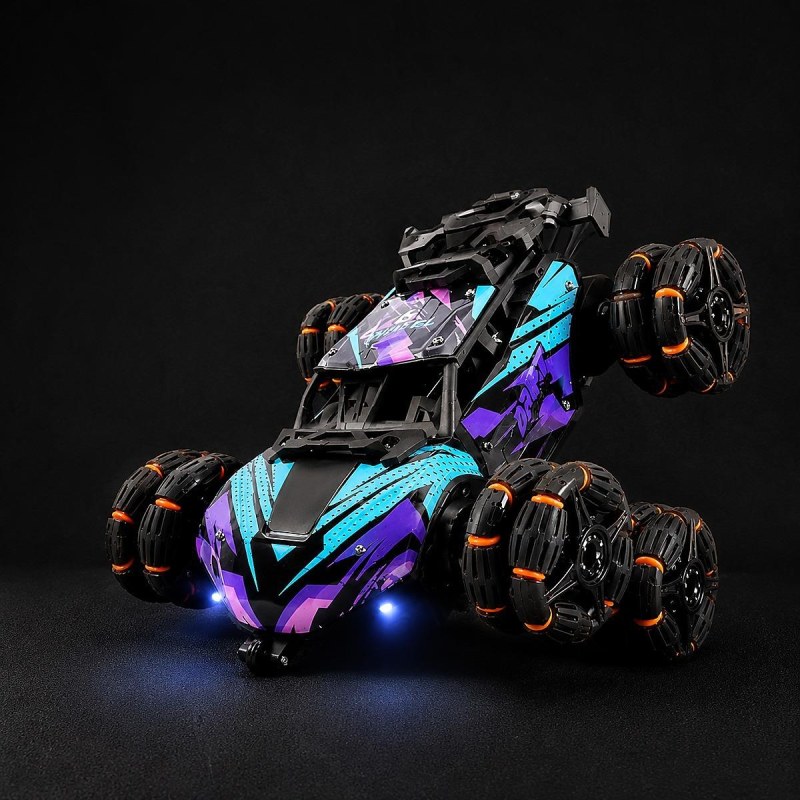 RC sportovní transformující auto na dálkové ovládání - 360° rotace, LED a&nbsp;kouřové efekty - Dárky.pro