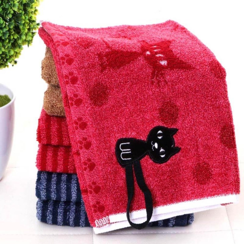 Ručník s kočkou 50x25 cm - červený Ručník s kočkou 50x25 cm - červený - Dárky.pro