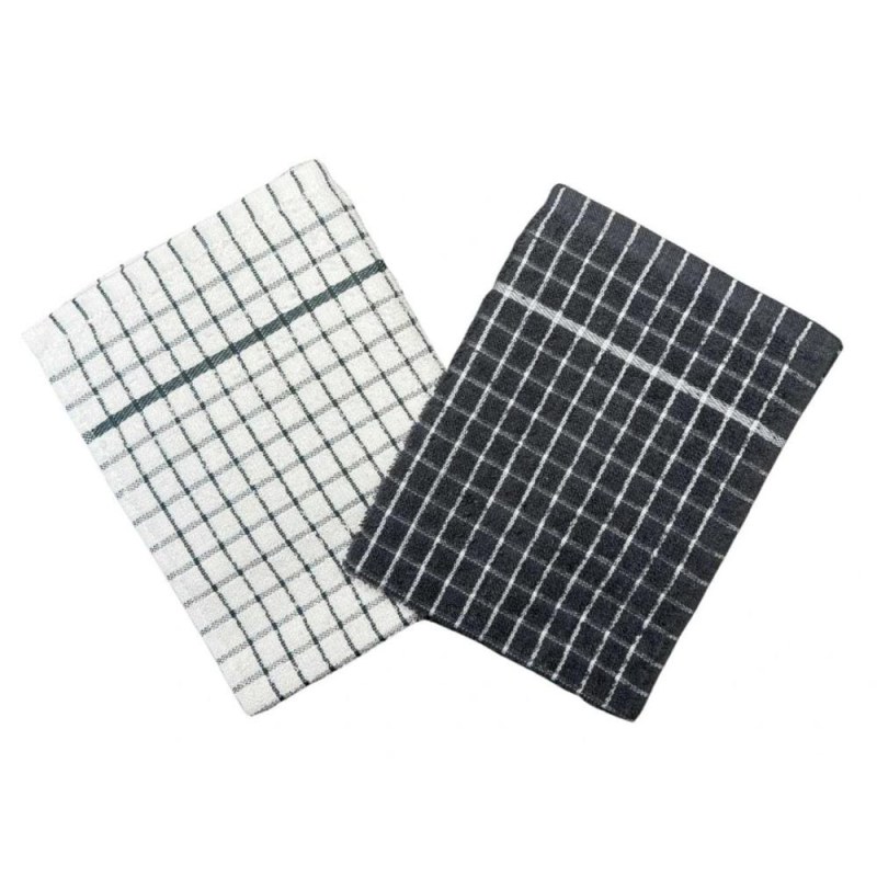 Sada 2 ks froté utěrek - šedobílá - Dárky.pro