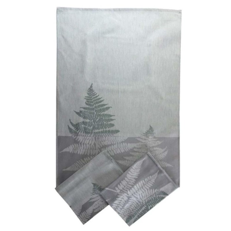 Sada 3 bavlněných utěrek 50x70 cm - kapradí