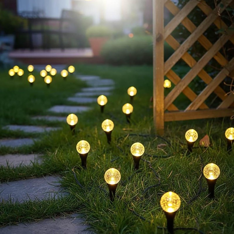 Solární LED světlo do země s&nbsp;bublinkovým efektem - 10 světelných bodů - Dárky.pro