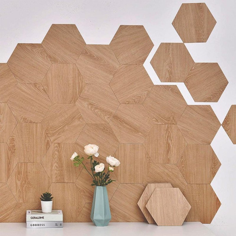 Tapeta hexagon 10 ks - světlé dřevo Tapeta hexagon 10 ks - světlé dřevo - Dárky.pro