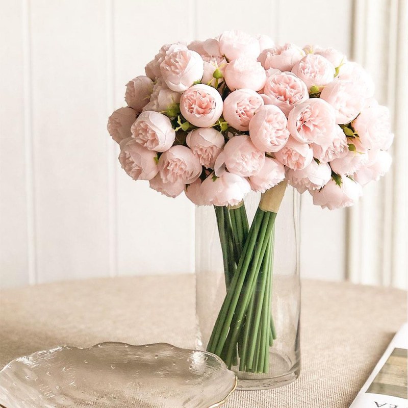 Umělá kytice - pivoňka, 9 stonků - Dárky.pro