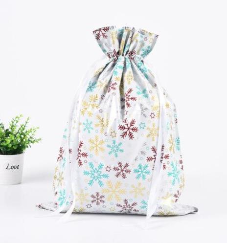 Vánoční dárkový balicí sáček se šňůrkou - 51x39 cm - sněhové vločky Vánoční dárkový balicí sáček se šňůrkou - 51x39 cm - sněhové vločky - Dárky.pro