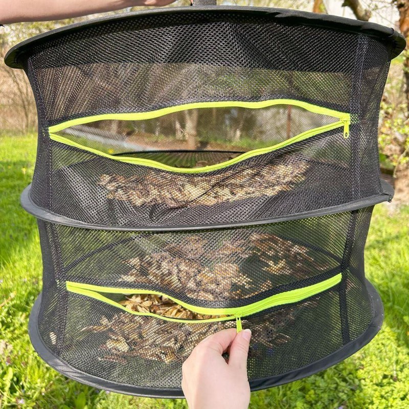Závěsná síť na sušení bylinek a hub - 2 patra