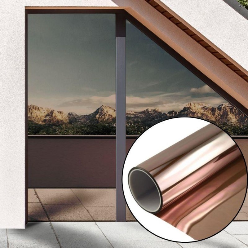 Zrcadlová fólie na okna 200 cm - bronzová - Dárky.pro