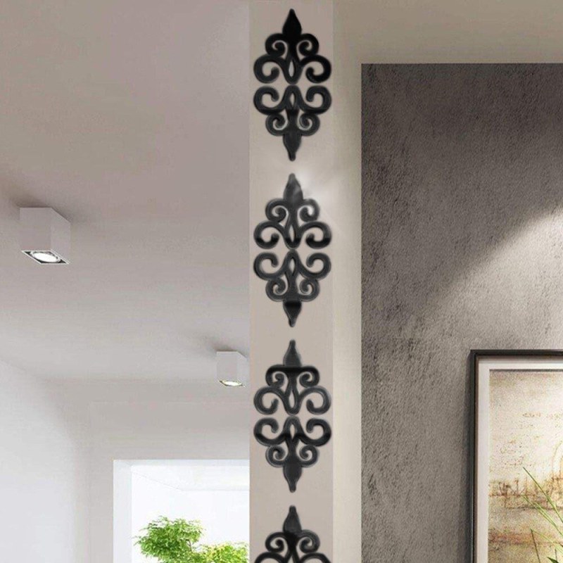 Zrcadlové samolepky ornamenty 10 ks - černé - Dárky.pro